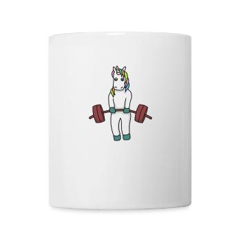 Unicorn weight fitness gift dumbbell weight training - Mug - white - Front