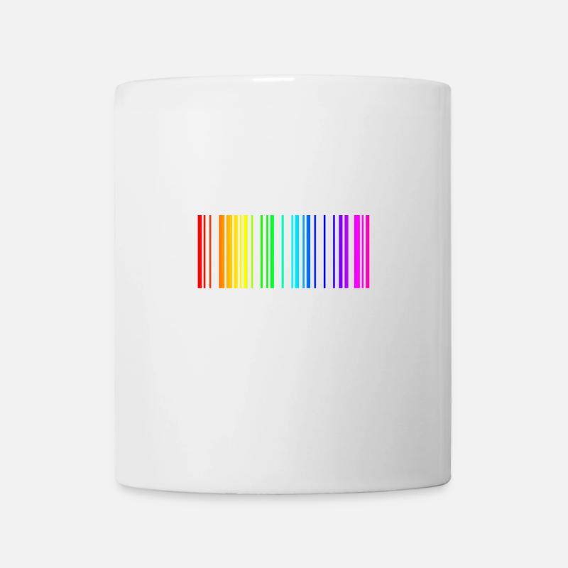 Regenbogen Barcode bunt Geschenk Idee - Tasse - Weiß