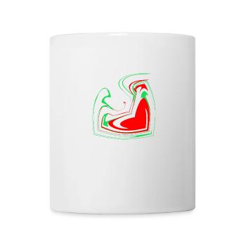 Herz Design cool grün rot Kunst Geschenk Idee - Tasse - Weiß - Vorne