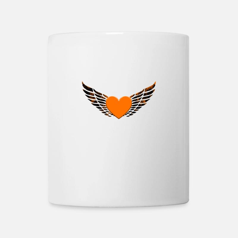 Ailes coeur orange - Mug blanc - blanc