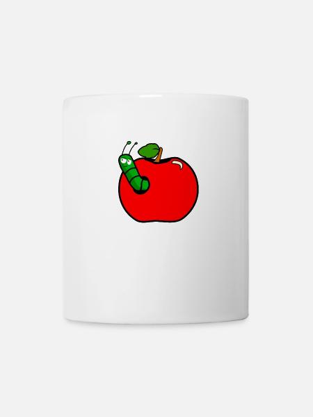 Raupe Apfel - Tasse - Weiß