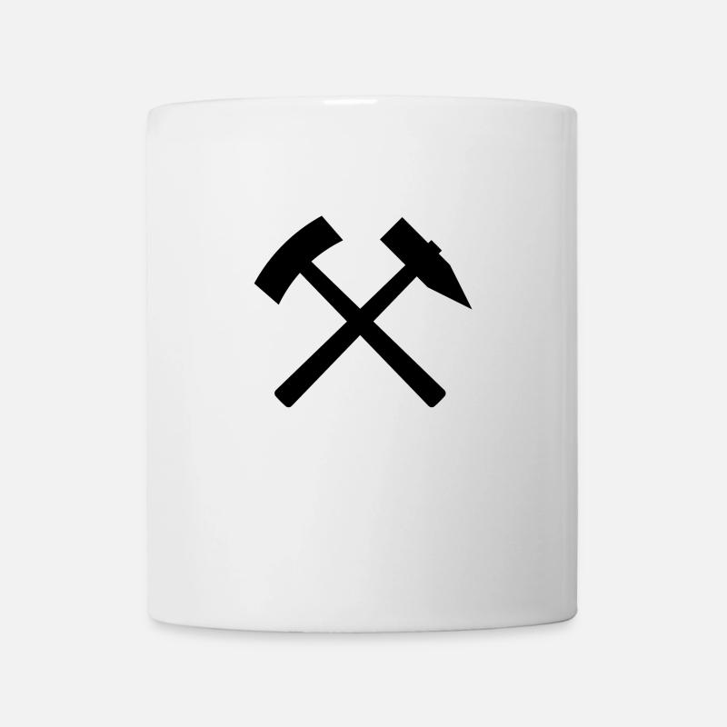 Schlägel und Eisen / Hammer und Schlegel - Tasse - Weiß