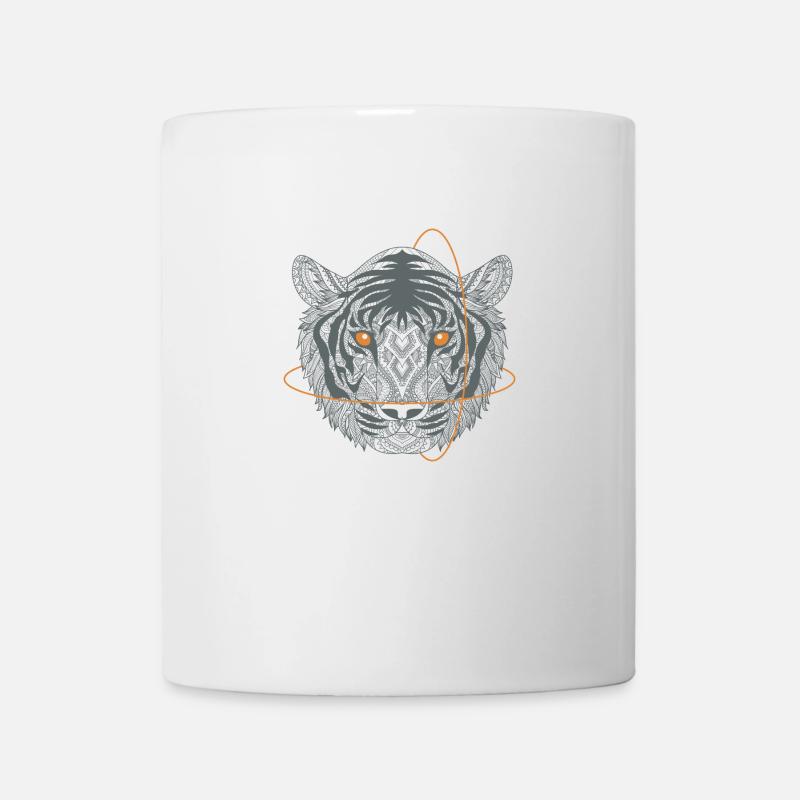 Tiger head black white - Mug - white