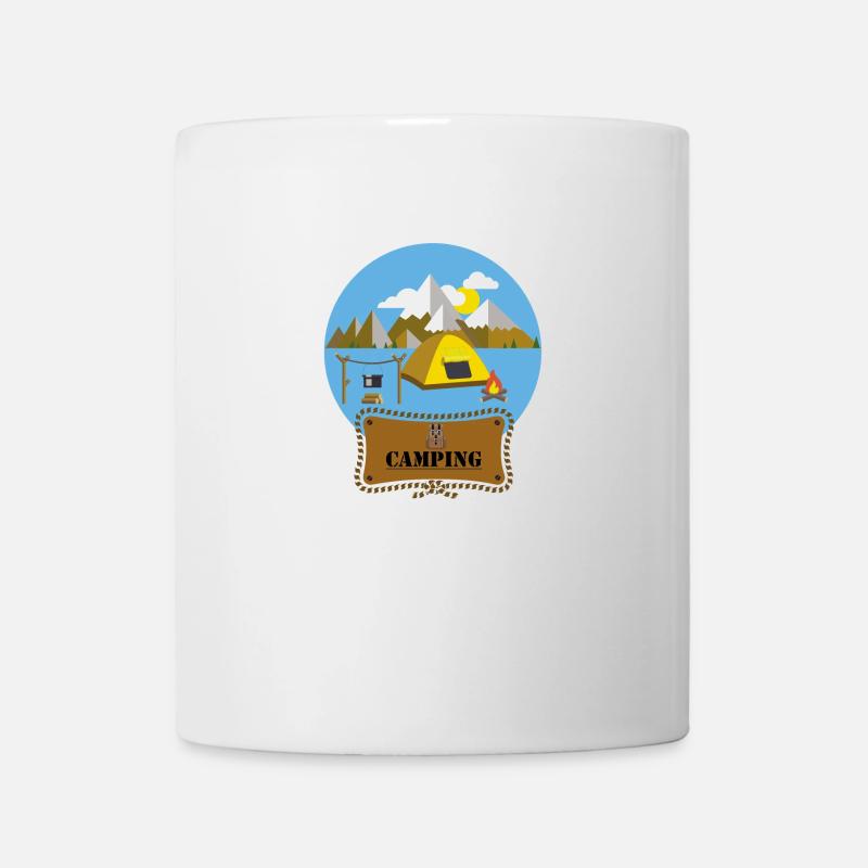Plan de design outdoor Camping Camp de camp de camp montagnes - Mug blanc - blanc