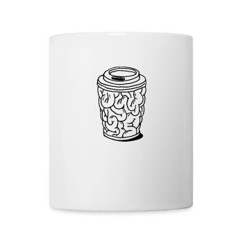 Kaffee Gehirn Becher to Go Geschenk - Tasse - Weiß - Vorne