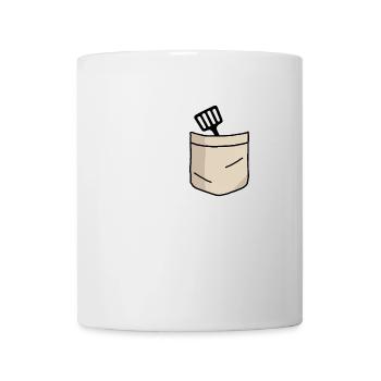 Pfannenwender Brusttasche - Tasse - Weiß - Vorne