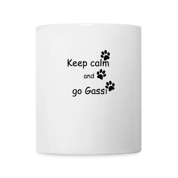 Keep calm and go Gassi Pfoten schwarz - Tasse - Weiß - Vorne