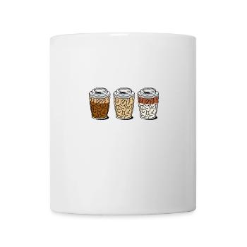 cappuccino Kaffee Gehirn Geschenk - Tasse - Weiß - Vorne