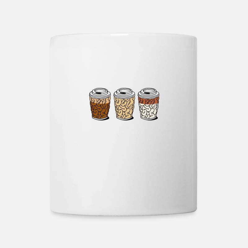 cappuccino Kaffee Gehirn Geschenk - Tasse - Weiß