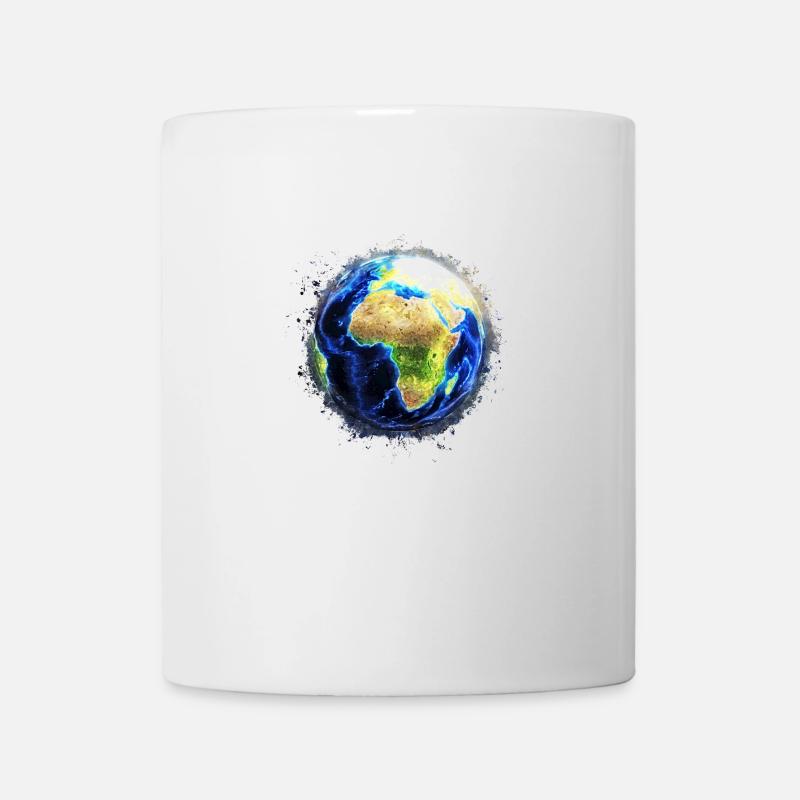 Welt Globus hell glühend - Tasse - Weiß