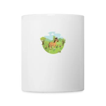Horse pony on flower meadow Girl women babies - Mug - white - Front