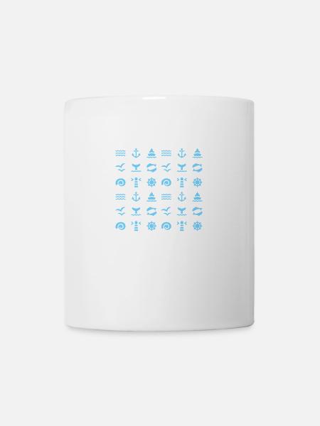 Anker Wasser Möwe Schiff T-Shirt Geschenkidee - Tasse - Weiß