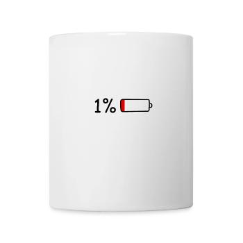 1% Akku. - Tasse - Weiß - Vorne