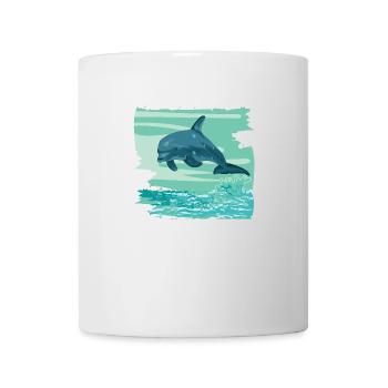 Dolphin Bottlenose Marine mammal jumps out of the sea - Mug - white - Front