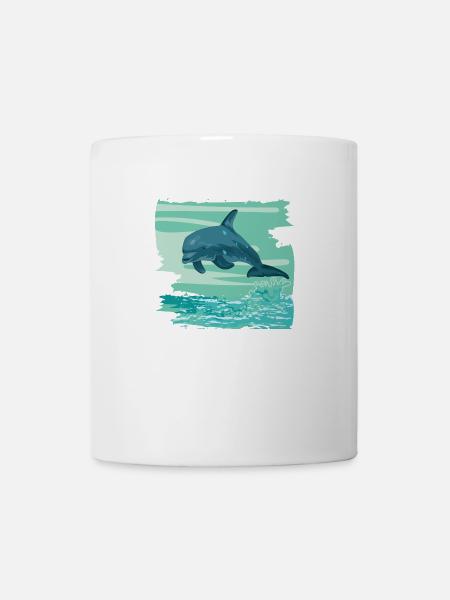 Dolphin Bottlenose Mammifère marin saute hors de la mer - Mug blanc - blanc