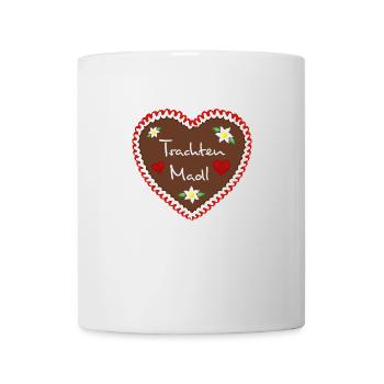 Lebkuchenherz Trachten Madl rot - Tasse - Weiß - Vorne