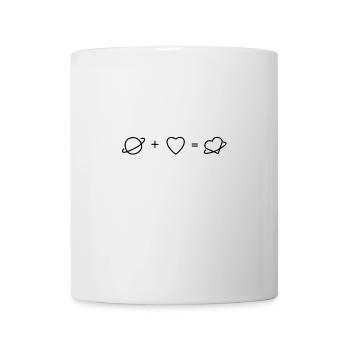Saturn + Herz = Herz mit Meteorietengürtel. - Tasse - Weiß - Vorne