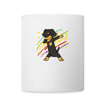 Retro Vintage Party Disco Dabbing Dab Dacke Teckel - Tasse - Weiß - Vorne