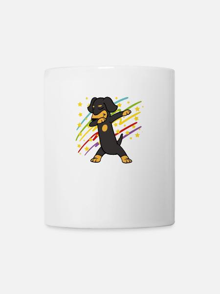Retro Vintage Party Disco Dabbing Dab Dacke Teckel - Tasse - Weiß
