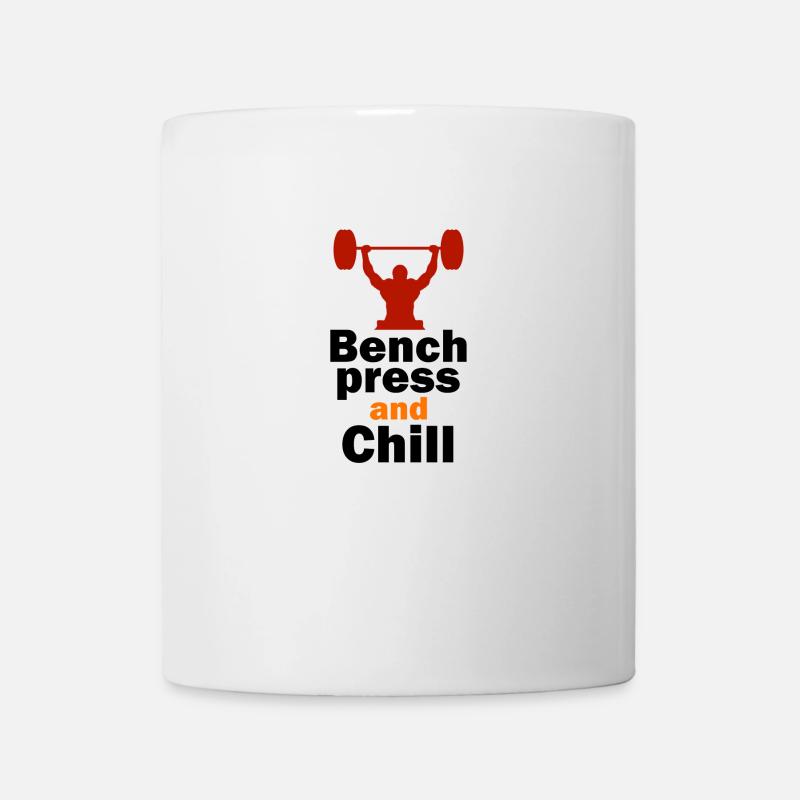 Bench press and Chill - Tasse - Weiß