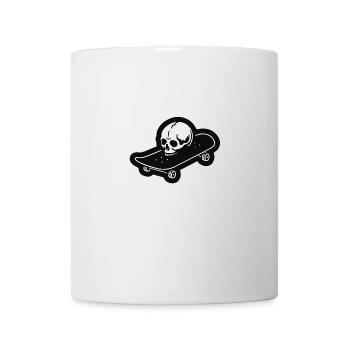 Skater Skull, Skateboard, Skull, Skull, - Mug - white - Front