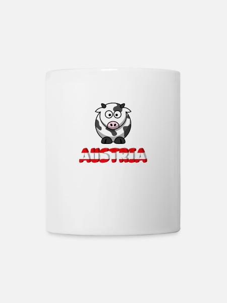 Austria mit Kuh - Tasse - Weiß