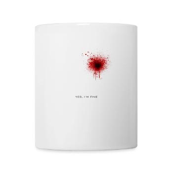 I'm Fine Funny Scary Blood Halloween Shirt - Tasse - Weiß - Vorne