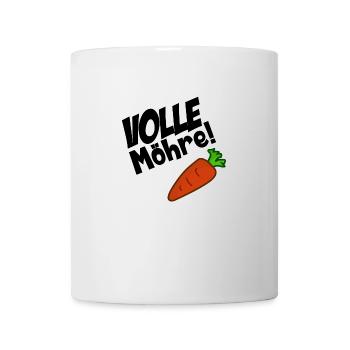 Volle Möhre - Karotte - lustiges Motiv - Tasse - Weiß - Vorne
