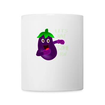 Funny eggplant is having fun - Mug - white - Front