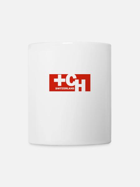 Drapeau suisse bannière cadeau suisse - Mug blanc - blanc