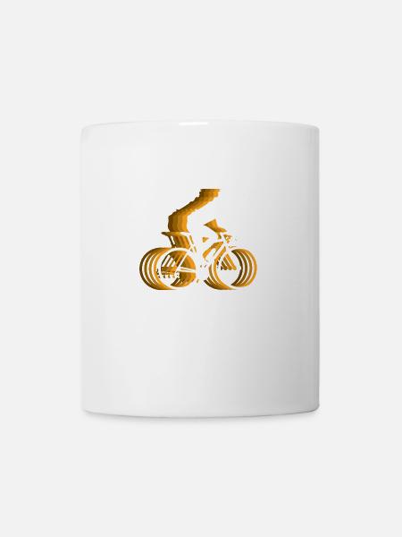 Lightning Bicycle Ride - cyclist with fire effect - Mug - white