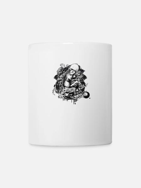 in love and death - skull - skeleton - death - Mug - white