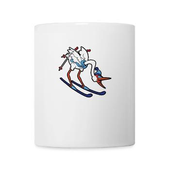 Cigogne ski ski hiver Sport Neige - Mug blanc - blanc - Devant