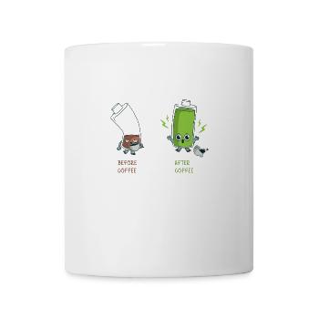 Coffee Caffeine Junkie Battery Battery Funny Funny - Mug - white - Front