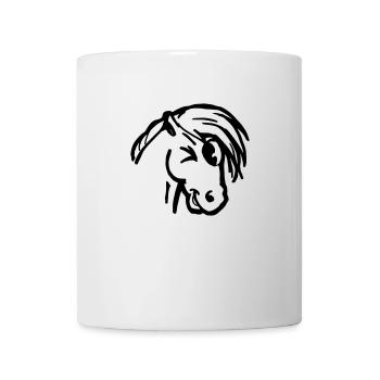 Zwinkern Pony frech Pferdekopf Geschenk lustig - Tasse - Weiß - Vorne