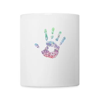 Cadeau abstrait de main handprint ornements colorés - Mug blanc - blanc - Devant
