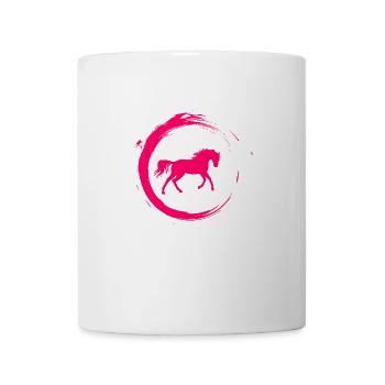 Chevaux rose dame fille femme fille - Mug blanc - blanc - Devant