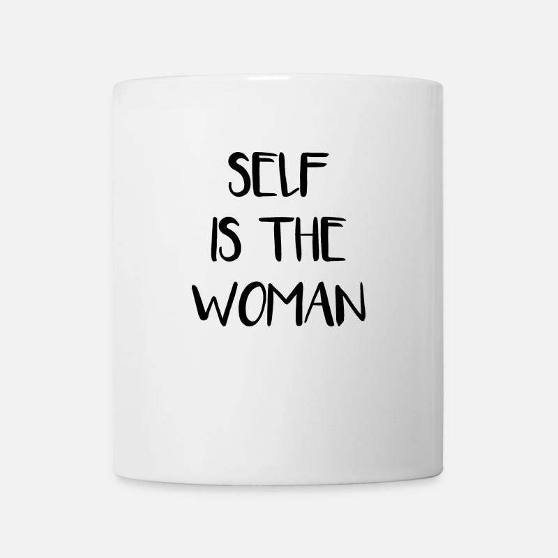 Selbst ist die Frau Denglisch - Tasse - Weiß