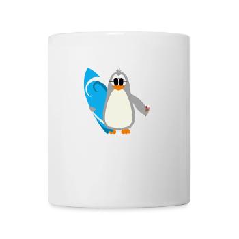 Pinguin surfer sonnenbrille eis geschenkidee - Tasse - Weiß - Vorne