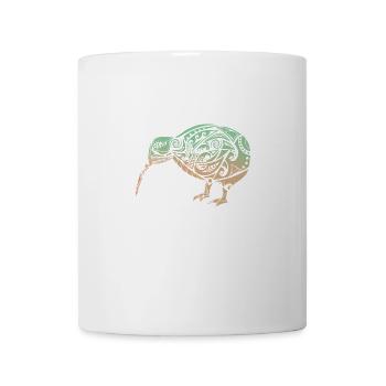 Maori Kiwi Oiseau Vert Orange - Idée cadeau - Mug blanc - blanc - Devant