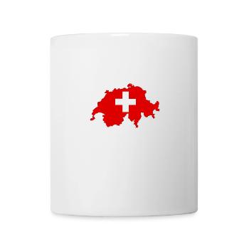 Flag of Switzerland and Map of Switzerland - Mug - white - Front