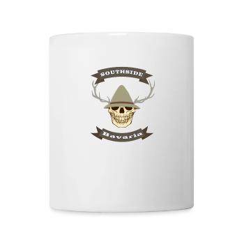Bayern, Bavaria, Hirsch, Geweih, Totenkopf - Tasse - Weiß - Vorne