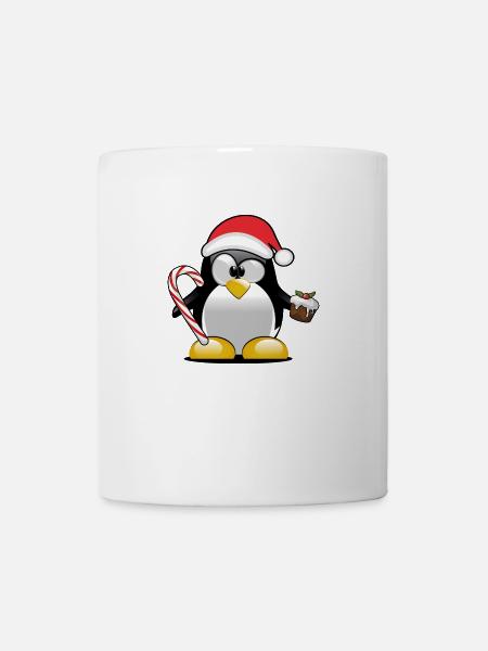 TUX Penguin - Noël avec des bonbons - Mug blanc - blanc