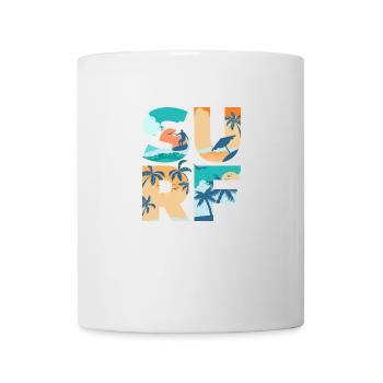 SURF Dété Plage Vagues Surf - Idée cadeau - Mug blanc - blanc - Devant