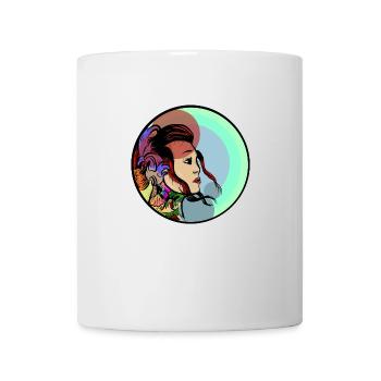 Tätowierte Frau mit Drache - Tasse - Weiß - Vorne