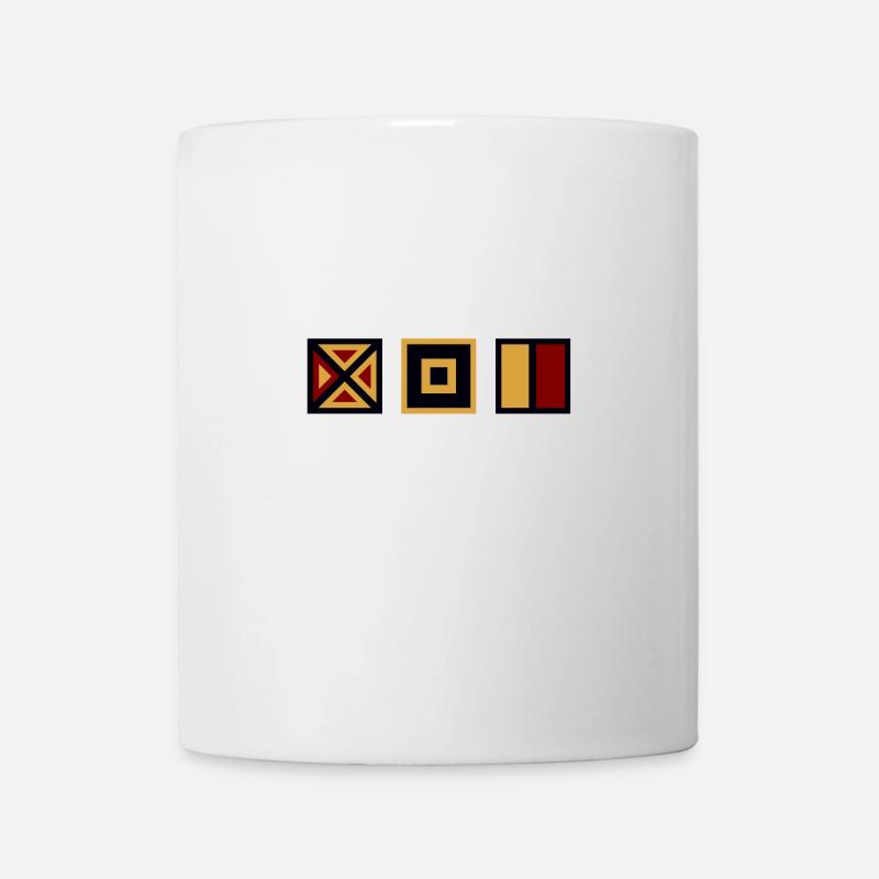 Abstraktes, geometrisches Muster - Tasse - Weiß