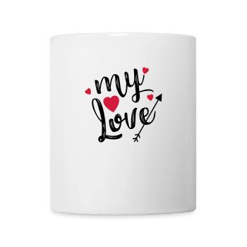 My Love - Lettrage Sweet Love dans la conception de bande dessinée - Mug blanc - blanc - Devant