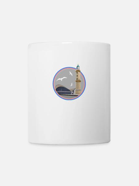 ICON Leuchtturm und Teepott Rostock Warnemünde - Tasse - Weiß