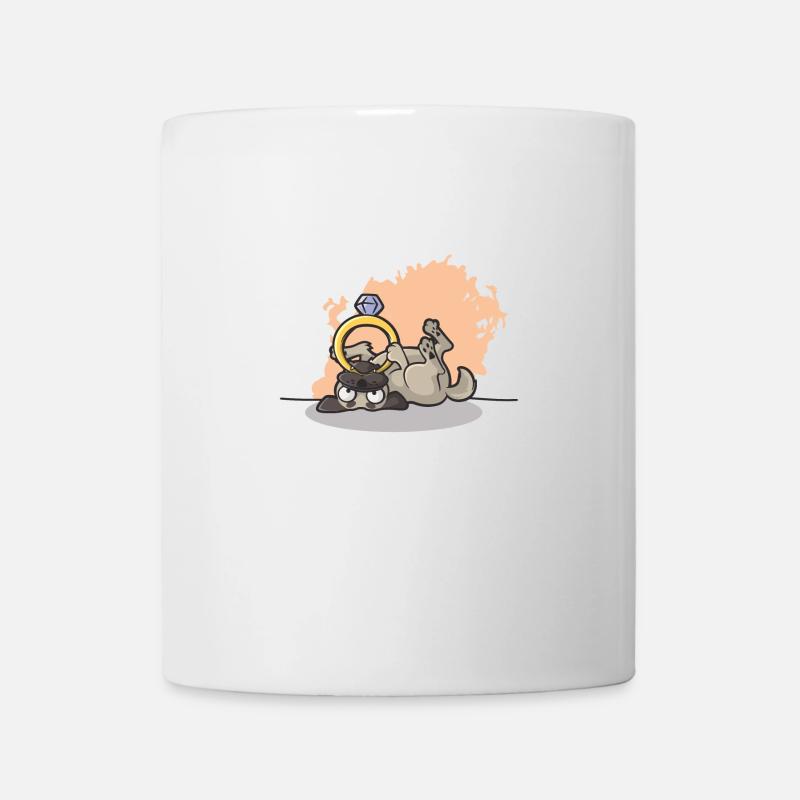 Pug Dog Wedding Rings Wedding Marrying Wedding Rings - Mug - white