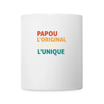 Papou l'orginal Le Vrai L'unique - Mug blanc - blanc - Devant